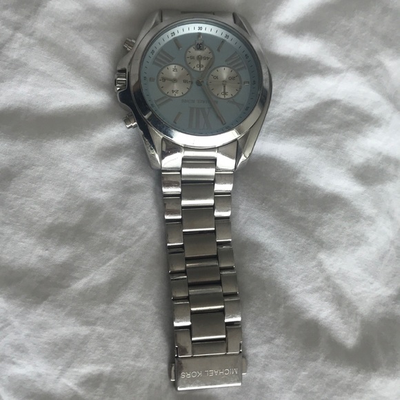 Michael Kors Silver watch w/ light blue face